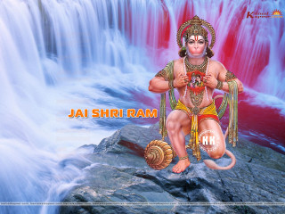 Hindu god waterfall rock ram - adobe photoshop free wallpaper