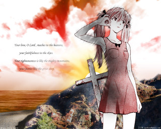Girl red dress cross hill 2 - a hill free wallpaper