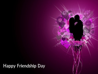 Couple kissing purple background hearts 2 - romantic free wallpaper