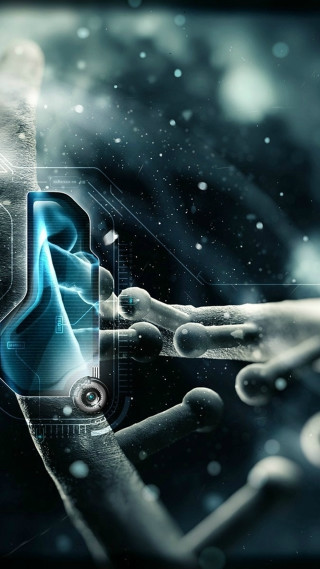 Person holding cell phone futuristic - biopunk free wallpaper for mobile