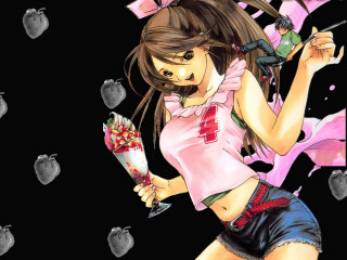 Girl knife flower apples manga - yukito kishiro free wallpaper for desktop