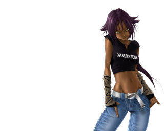 Black jeans gun anime purple - a black shirt and jeans free wallpaper