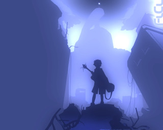 Silhouette guitar neon darkroom chair - volumetric lighting free wallpaper for desktop