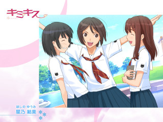 Three girls school uniform smile - school uniform free wallpaper