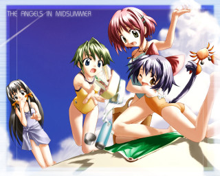 Anime girls beach summer casual - top of a beach next free wallpaper