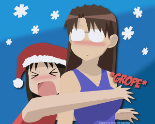Woman holding man santa hat - a santa hat free wallpaper