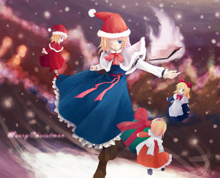 Girl blue dress santa hat - other girl free wallpaper for desktop
