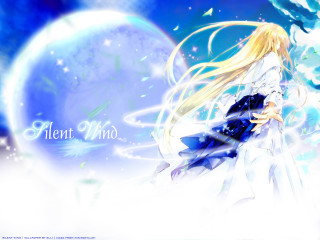Anime girl blonde hair white - a moon free wallpaper