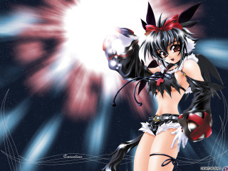 Anime girl cat outfit red - a black outfit free wallpaper