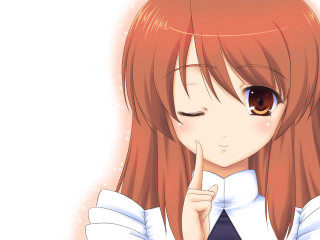 Red haired girl yayoi kasuma - her finger free wallpaper