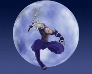 Cartoon character flying full moon - full moon free wallpaper for desktop