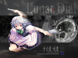 Lunaia dial clock maid knife - a anime character free wallpaper for desktop