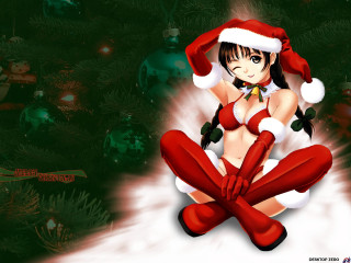 Santa woman anime christmas tree - anime free wallpaper for desktop