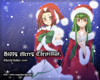 Anime christmas costumes reindeer snow - official art free wallpaper for desktop