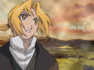 Blonde woman field sunset anime - woman free wallpaper