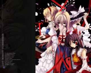 Anime girls gothic red ribbon - their neck free wallpaper