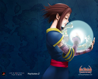 Cartoon character crystalball map blue - a crystal ball free wallpaper