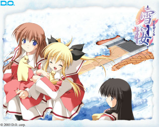 Anime girls snow schooluniform blonde - the snow free wallpaper