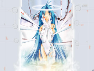 Anime girl blue hair white 5 - a halo free wallpaper
