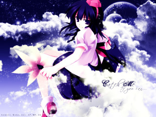Girl cloud pink bow astronaut - her knee free wallpaper