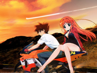 Sunset motorcycle neo romanticism redhaired - the sunset free wallpaper