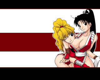 Anime couple hug stripe background - chen chi free wallpaper