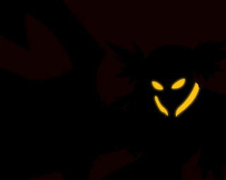 Yellow glowing alien face glowing - darkness free wallpaper for desktop