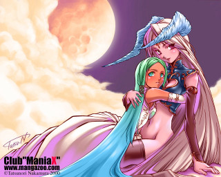 Moonlit fantasy girls bed greenhair - charly amani free wallpaper
