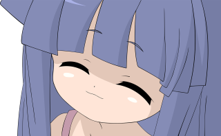 Cartoon girl blue hair pink - a ponytail free wallpaper for desktop