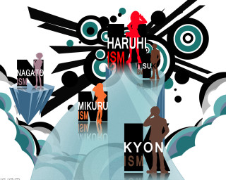 Woman microphone man guitar sky - orphism free wallpaper