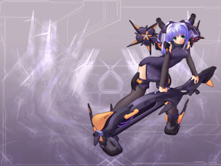 Cartoon motorcycle flying stars cybernetic - back end free wallpaper for desktop