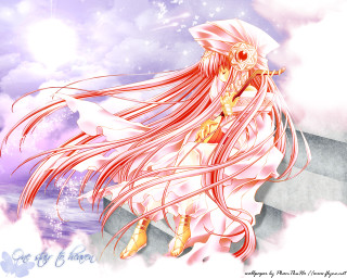 Woman longhair whitedress flying anime - a white dress free wallpaper for desktop