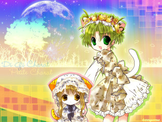 Girl dog fullmoon anime cat - a full moon free wallpaper for desktop