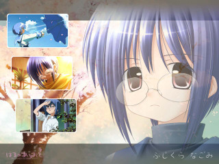 Anime purple haired glasses kyoto - other character free wallpaper