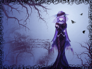 Gothic woman purple dress butterfly - a purple dress free wallpaper for desktop