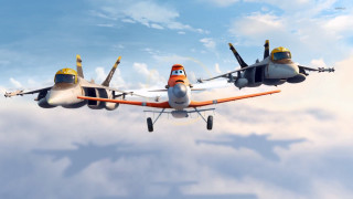 Two planes flying sky clouds - pixar and disney animation free wallpaper