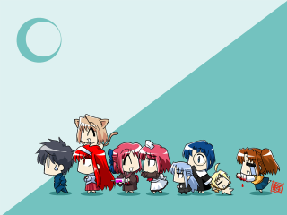 Cartoon characters line halfmoon anime - a line free wallpaper