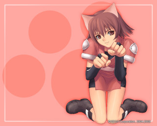 Ayako rokkaku anime girl cat 2 - circle and dots free wallpaper for desktop