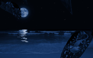 Full moon ocean surfboard background - a full moon free wallpaper for desktop