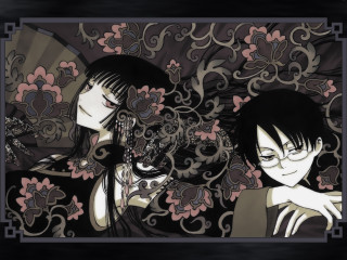 Anime couple cat gothic mosaic - a woman and a man free wallpaper