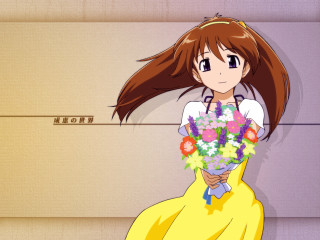 Girl flowers wall anime bouquet - a bunch of flowers free wallpaper