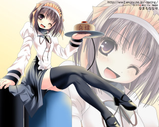Aya goda maid sitting thighhighs - a stool free wallpaper