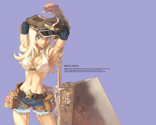 Cartoon sword hat blonde blue - free gaming wallpaper