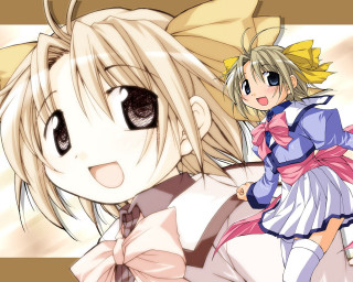 Anime blonde characters bows school - a bow tie free wallpaper