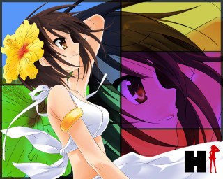 Woman flower hair anime girls - anime art style free wallpaper for desktop