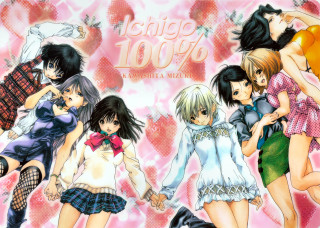 Pink anime girls manga illustration - white background free wallpaper for desktop