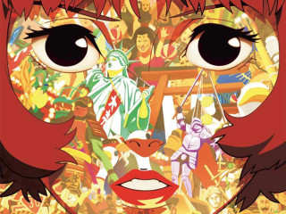 Big eyed woman crowd poster - chiho aoshima free wallpaper