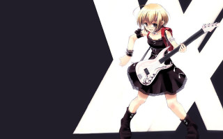 Girl guitar blackdress anime gothic - her knee free wallpaper for desktop