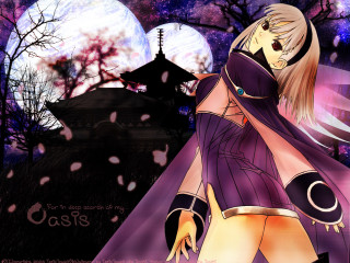 Purple dress fullmoon anime fantasy - a purple dress free wallpaper for desktop