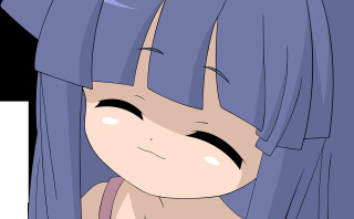 Bluehair ponytailed girl blush closeup - gapmoe yandere grimdark free wallpaper for desktop